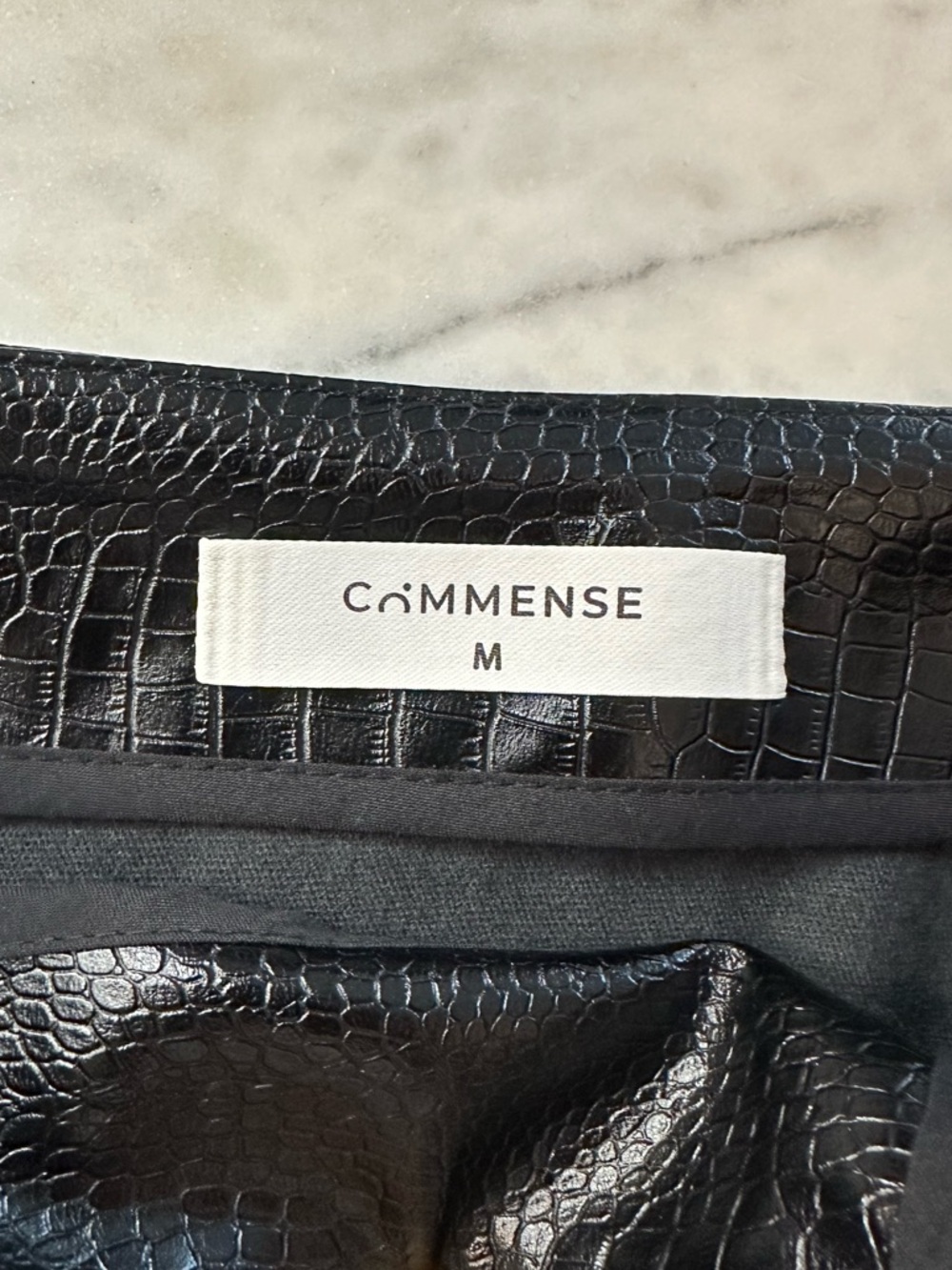 Commense Faux Croc Asymmetric Mini Skirt-NWOT - Picture 6 of 6